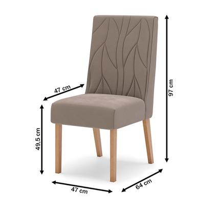 Imagem de Mesa de Jantar 6 Lugares Solana com Vidro Nature/Off White/Amêndoa - Henn