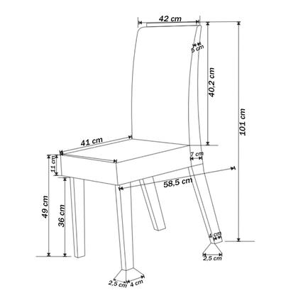 Imagem de Mesa de Jantar 6 Lugares Squash Mel/Blonde/Nude - Viero Móveis