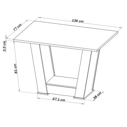 Imagem de Mesa de Jantar 6 Lugares Squash Mel/Blonde/Nude - Viero Móveis