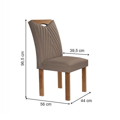 Imagem de Mesa de Jantar 6 Lugares Stella com Vidro Ripado Chocolate/Off White/Bege Escuro - Cel Móveis