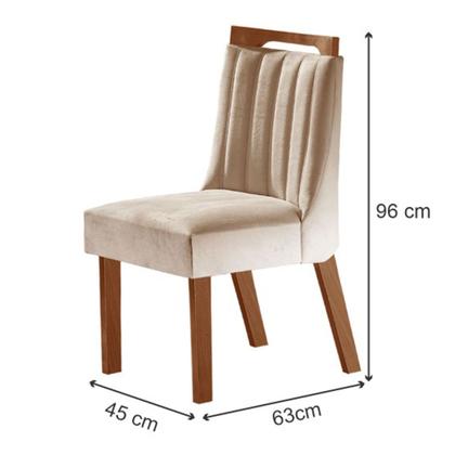 Imagem de Mesa de Jantar 6 Lugares Viena com Vidro Prêmio/Off White/Creme - Lj Móveis