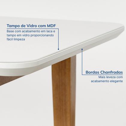 Imagem de Mesa de Jantar 8 Lugares 210cm com Tampo MDF e Vidro Tangará CabeCasa MadeiraOriginals