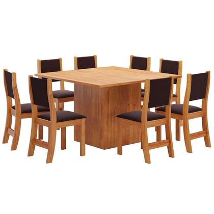 Imagem de Mesa de Jantar 8 Lugares Alexa Mel/Veludo Barroco - Pnr Móveis