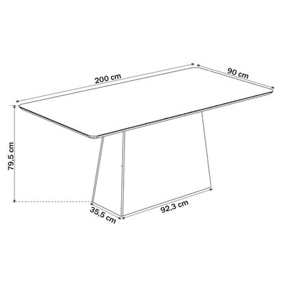 Imagem de Mesa de Jantar 8 Lugares Bariloche com Vidro Mel/Off White/Marim - Viero Móveis