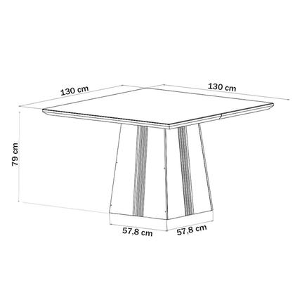 Imagem de Mesa de Jantar 8 Lugares Daniela com Vidro Mel/Off White/Perola - Viero Móveis