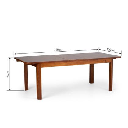 Imagem de Mesa de Jantar 8 Lugares Extensível 180 a 220cm Madeira Maciça Zuzu