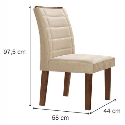 Imagem de Mesa de Jantar 8 Lugares Itália com Vidro Chocolate/Off White/Bege - Panorama Móveis