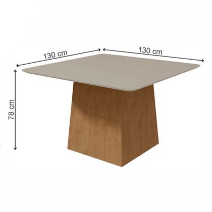 Imagem de Mesa de Jantar 8 Lugares Nevada com Vidro Amêndoa Clean/Off White/Linho Rinzai Bege 75337 - Móveis Lopas