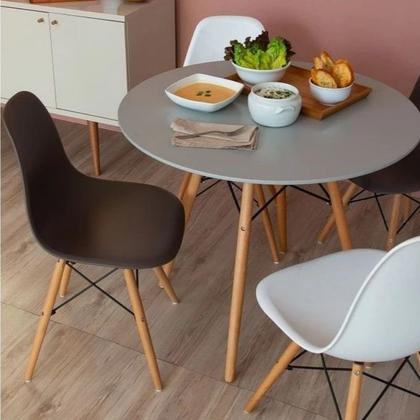 Imagem de Mesa De Jantar 90 Cm Linha Luxo Charles Eames Eiffel Redonda
