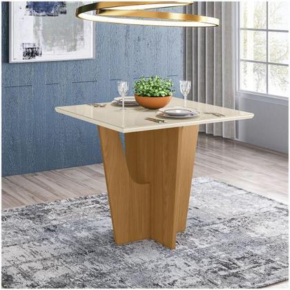 Imagem de Mesa De Jantar 90 Cm Vértice Henn Nature Com Off White