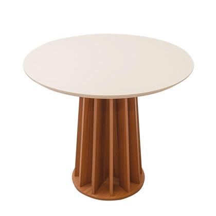 Imagem de Mesa de Jantar 90cm c/ 2 Cadeiras e Base Ripada 100% MDF