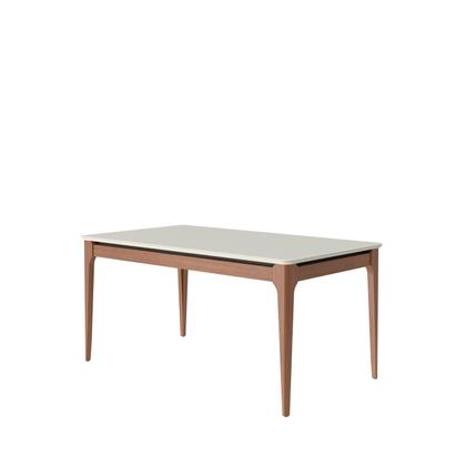 Imagem de Mesa de Jantar Addar 160 cm - Natural c/ Vidro Off White