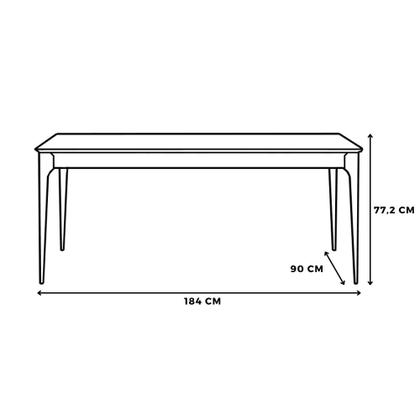 Imagem de Mesa de Jantar Addar com Vidro 180cm Natural e Off White Província