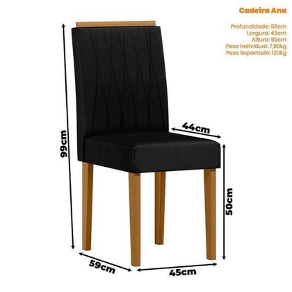 Imagem de Mesa De Jantar Ambiente Isis 120x120 Cm Com Vidro Preto E 4 Cadeiras Ana Ype Veludo Preto  New Ceval