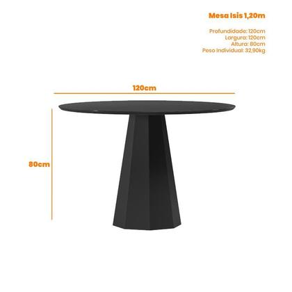 Imagem de Mesa de jantar Ambiente Isis 120x120 cm com Vidro Preto e 4 Cadeiras Ana Ype Veludo Preto  New Ceval