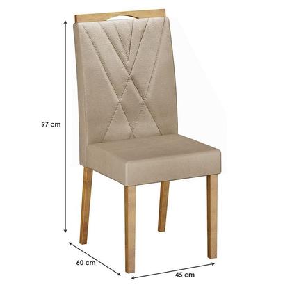 Imagem de Mesa de Jantar Ambiente Júlia 160x80cm Cinamomo Off White com 6 Cadeiras Lara Veludo Bege - Valdemóveis