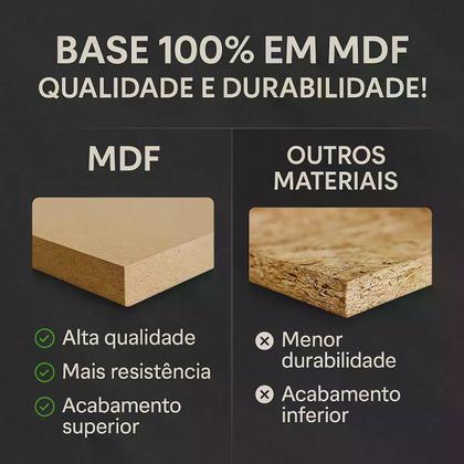 Imagem de Mesa de Jantar Ana Quadrada Tampo em MDF/Vidro 130x130cm Cozinha Moderna Cinamomo/Off White - Cimol