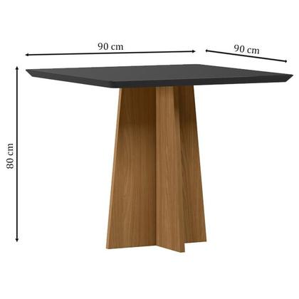 Imagem de Mesa de Jantar Anitta 90X90 cm com Vidro Ype Preto  New Ceval