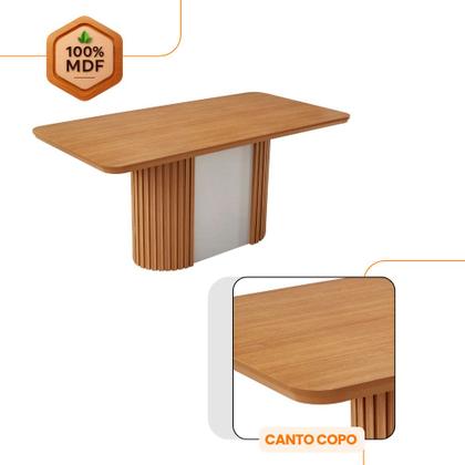 Imagem de Mesa de Jantar Aspen 180cm Tampo MDF Laminado com 6 Cadeiras Copper Moderna Mobília