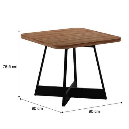 Imagem de Mesa de Jantar Átria Quadrada 4 Lugares 90x90cm Pés Metal NP