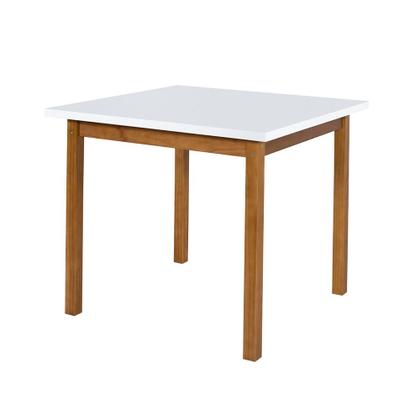 Imagem de Mesa de Jantar Base Madeira Maciça com 2 Cadeiras Elisa Ideal para Apartamenteo 90x90 Branco