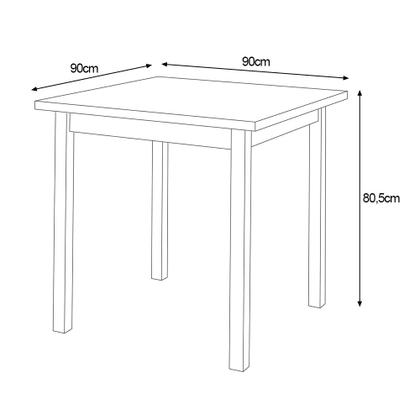 Imagem de Mesa de Jantar Base Madeira Maciça com 2 Cadeiras Elisa Ideal para Apartamenteo 90x90 Branco