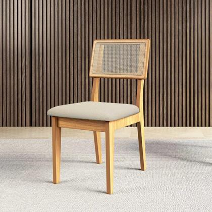 Imagem de Mesa de Jantar Base Ripada 105cm com 4 Cadeiras 100% MDF