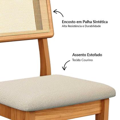 Imagem de Mesa de Jantar Base Ripada 105cm com 4 Cadeiras 100% MDF