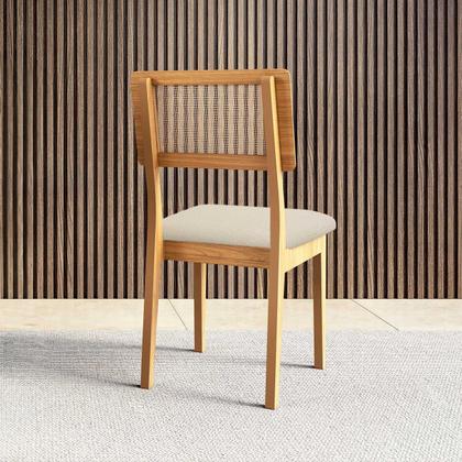 Imagem de Mesa de Jantar Base Ripada 105cm com 4 Cadeiras 100% MDF