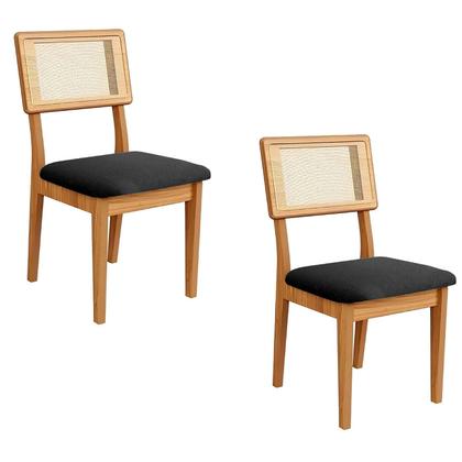 Imagem de Mesa de Jantar Base Ripada 105cm com 4 Cadeiras 100% MDF