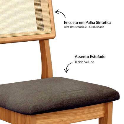 Imagem de Mesa de Jantar Base Ripada 105cm com 4 Cadeiras 100% MDF