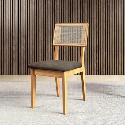 Imagem de Mesa de Jantar Base Ripada 105cm com 4 Cadeiras 100% MDF