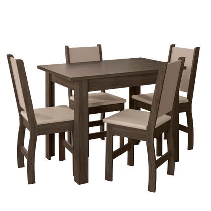 Imagem de Mesa de Jantar Bellagio Retangular 108cm Com 4 Cadeiras Clara Poliman Móveis