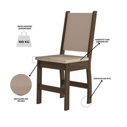 Imagem de Mesa de Jantar Bellagio Retangular 108cm Com 4 Cadeiras Clara Poliman Móveis