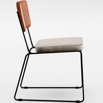 Imagem de Mesa De Jantar Capri 160 Off White Com 6 Cadeiras Allana B05 material sintético Camel Linho Cru - Lyam Decor