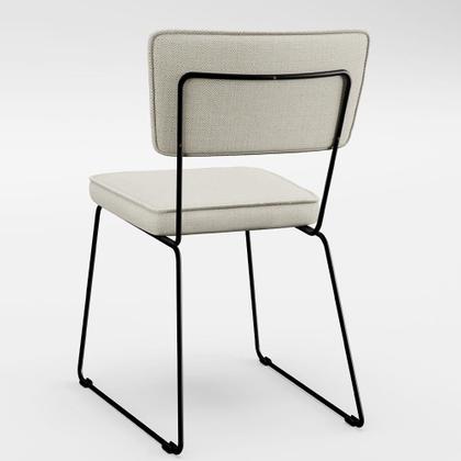 Imagem de Mesa De Jantar Capri 160cm Off White Nature Com 6 Cadeiras Allana B05 Linho Champagne - Lyam Decor