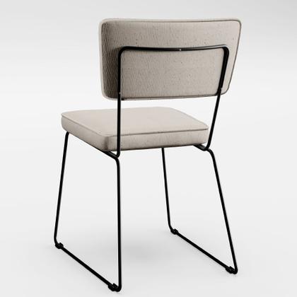 Imagem de Mesa De Jantar Capri 160cm Off White Nature Com 6 Cadeiras Allana B05 Linho Cru - Lyam Decor