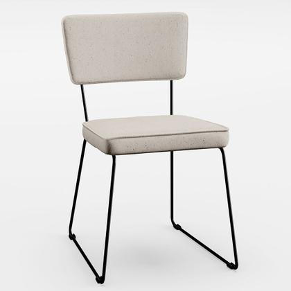 Imagem de Mesa De Jantar Capri 160cm Off White Nature Com 6 Cadeiras Allana B05 Linho Cru - Lyam Decor