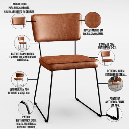 Imagem de Mesa De Jantar Capri 160cm Off White Nature Com 6 Cadeiras Allana B05 material sintético Camel - Lyam Decor