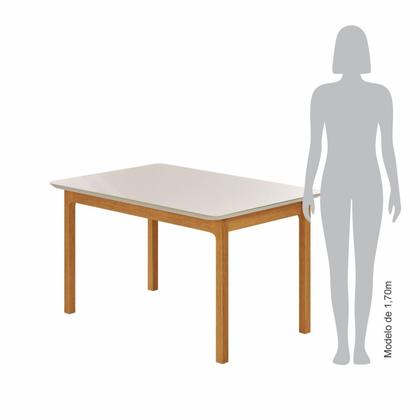 Imagem de Mesa de Jantar Cativa 120cm X 80cm Retangular 4 Lugares Tampo Mdf com Vidro