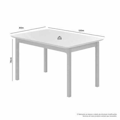 Imagem de Mesa de Jantar Cativa 120cm X 80cm Retangular 4 Lugares Tampo Mdf com Vidro