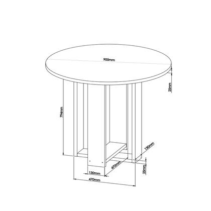 Imagem de Mesa de Jantar Chiara Redonda 90x90cm com 4 Cadeiras Venus