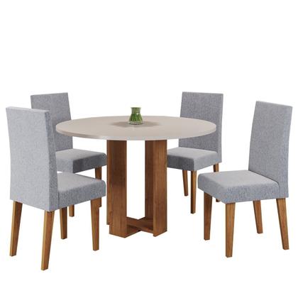 Imagem de Mesa de Jantar Chiara Redonda 90x90cm com 4 Cadeiras Venus