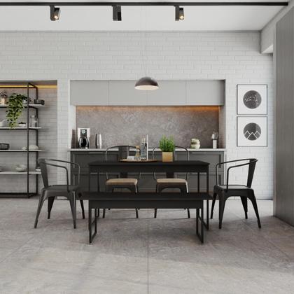 Imagem de Mesa de Jantar com 1 Banco Estilo Industrial TUB