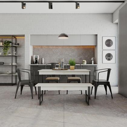 Imagem de Mesa de Jantar com 1 Banco Estilo Industrial TUB