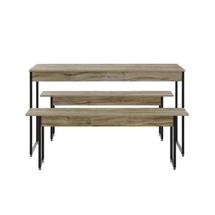 Imagem de Mesa de Jantar com 2 Bancos Estilo Industrial TUB