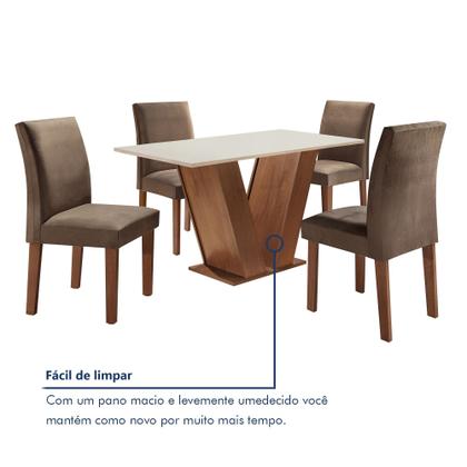 Imagem de Mesa de Jantar com 4 Cadeiras Tampo Mdf Espanha Yescasa