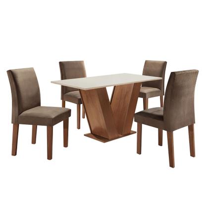 Imagem de Mesa de Jantar com 4 Cadeiras Tampo Mdf Espanha Yescasa