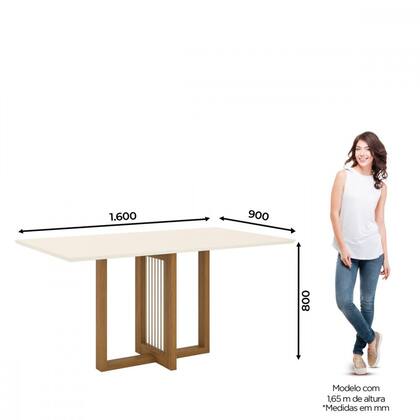 Imagem de Mesa de Jantar Com Tampo MDF com Canto Reto 160 Cm Natalí Henn