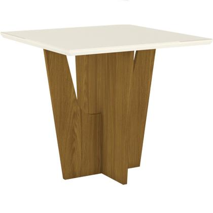 Imagem de Mesa de Jantar com Tampo MDF/Vidro Canto Reto 90 Cm Danielly Henn